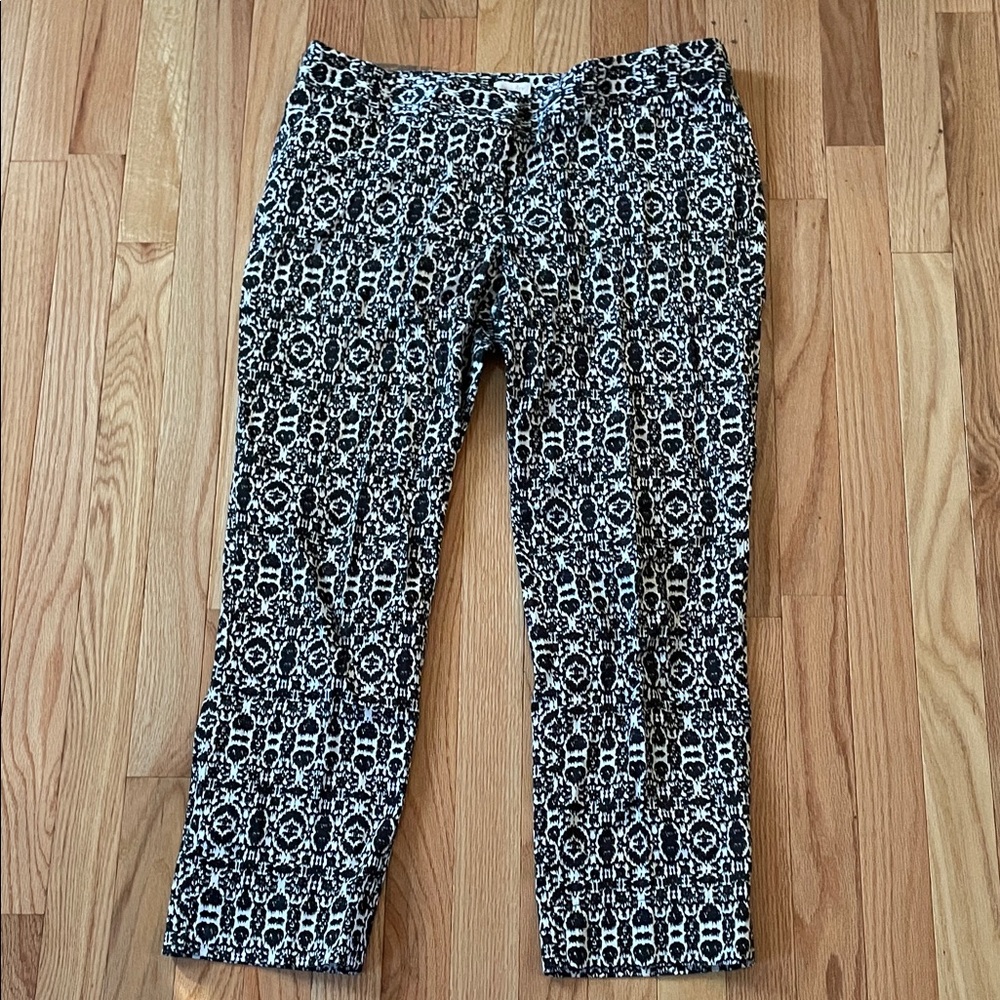 Laundry By Shelli Segal Trouser Pants Womens 10 Black White Slim Straight Modern